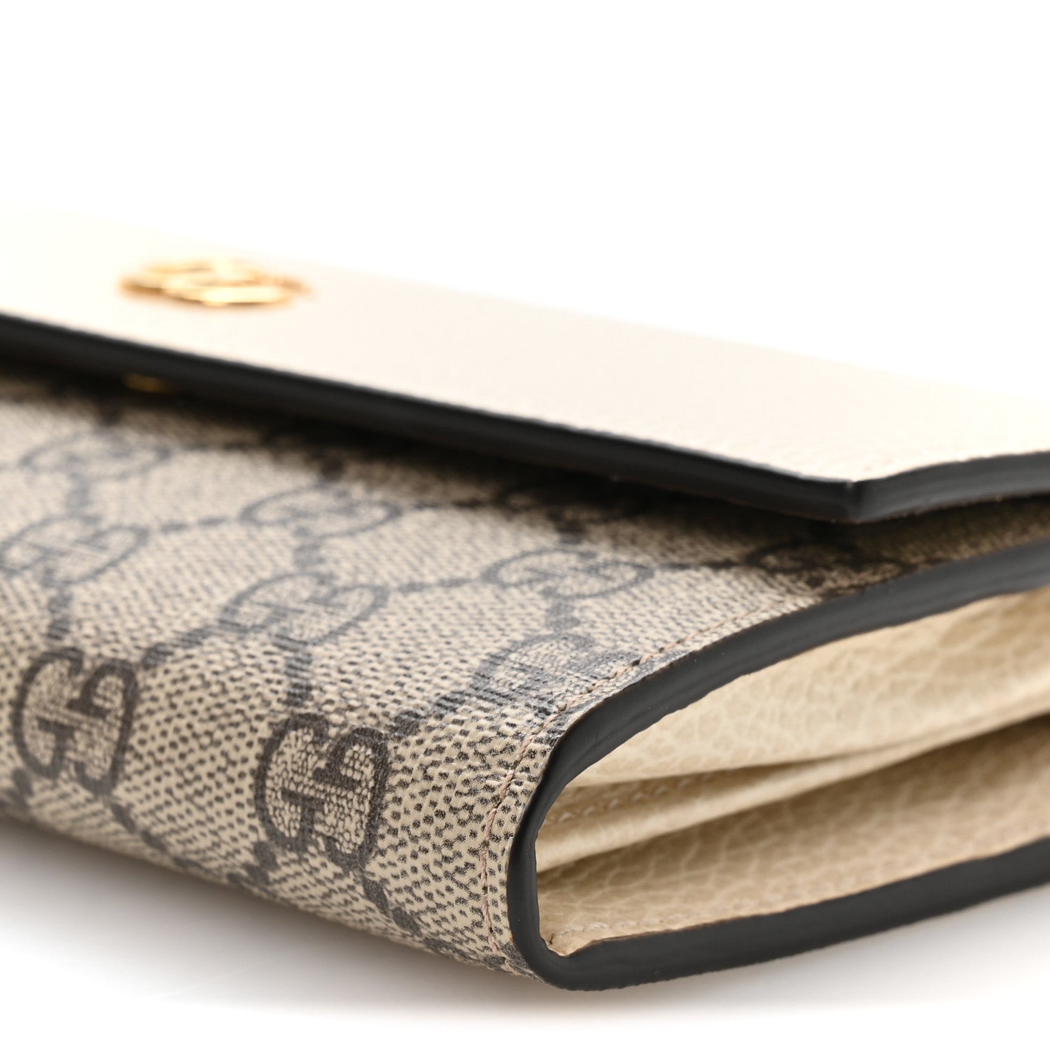 Dollar Calfskin GG Supreme Monogram Petite GG Marmont Wallet Chain Bag Mystic White Beige Ebony