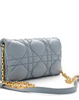 Lambskin Macrocannage Mini D1OR Caro Bag Cloud Blue