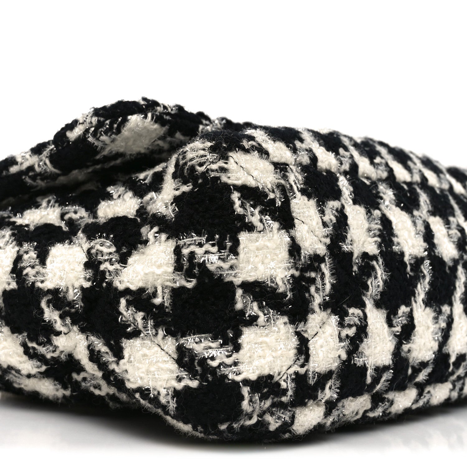 Tweed Quilted Maxi CHNL 19 Flap Black Ecru White