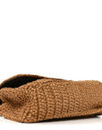 Raffia Calfskin Monogram Medium Niki Chain Satchel Natural