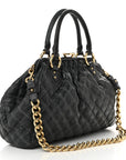 Calfskin Quilted Stam Dark Grey