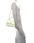 Lambskin Quilted Small Trendy CC Flap Dual Handle Bag Light Green
