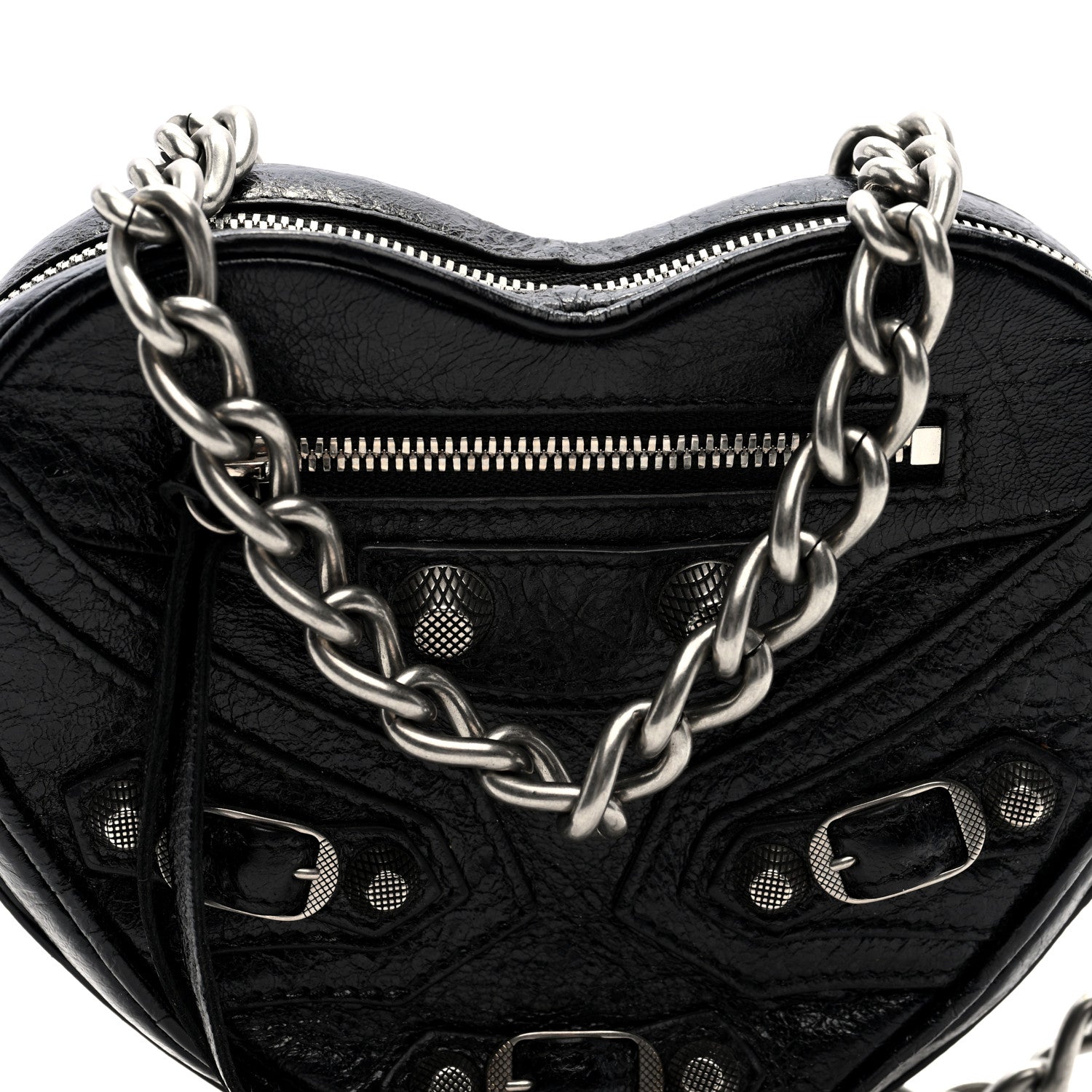 Agneau Arena Mini Le Cagole Heart Bag Black
