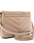 Calfskin Y Quilted Monogram Toy Loulou Crossbody Bag Dark Beige