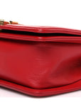 Lambskin Quilted Small Boy Flap Red