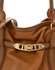 Grainy Calfskin Medium Golderton Tote Brown