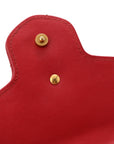 Calfskin Matelasse GG Marmont Chain Wallet Hibiscus Red