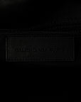 Agneau Silver Hardware Duffle Carry On Travel Bag Black