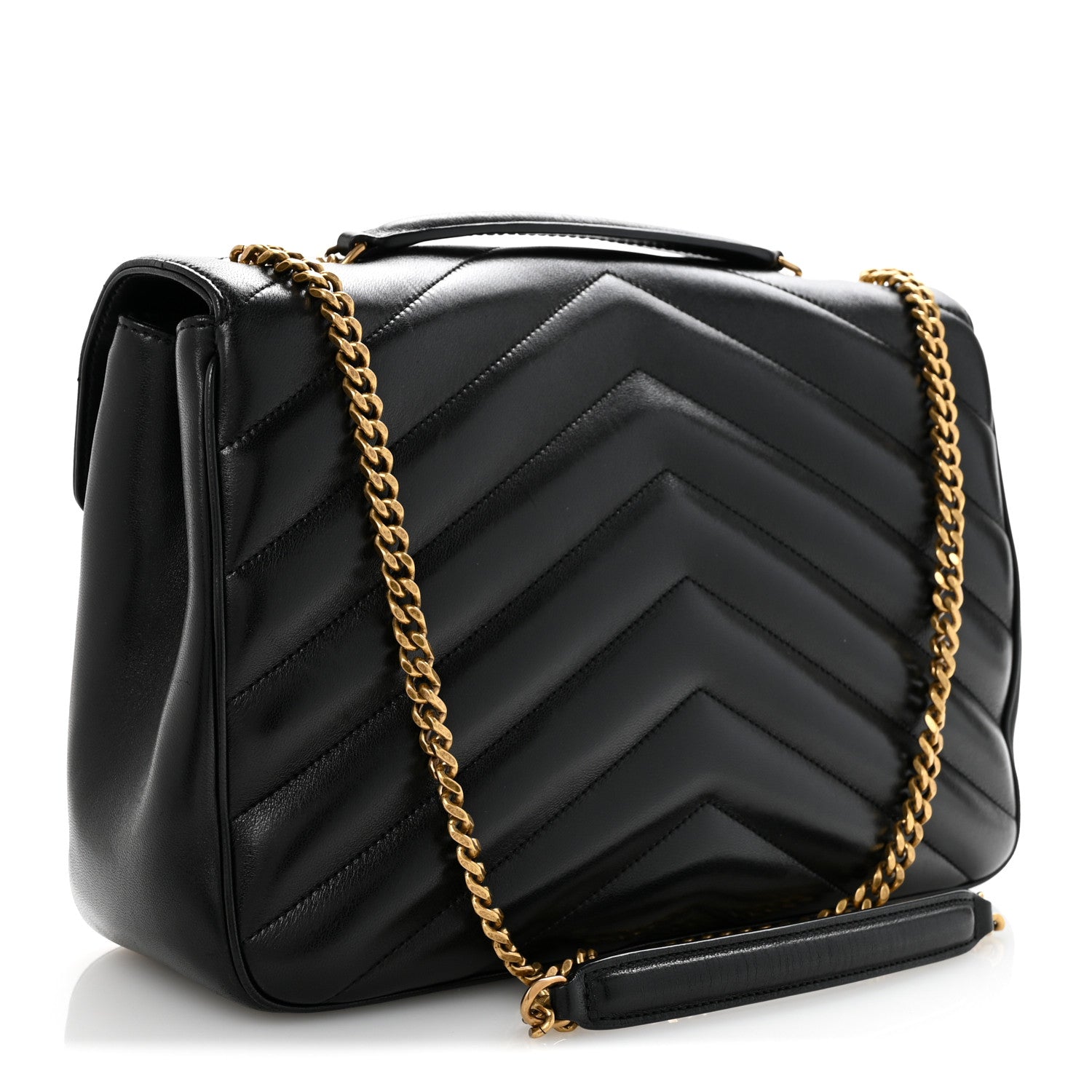 Lambskin Quilted Monogram Large Loulou Black