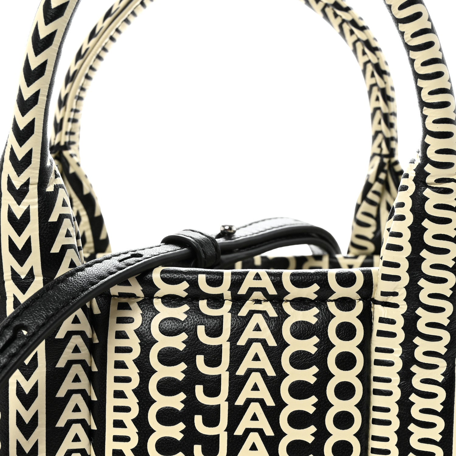 Calfskin Small The Monogram Tote Black White
