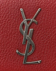 Grained Calfskin Medium Monogram Sunset Satchel Red