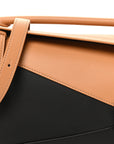 Calfskin Small Puzzle Edge Bag Warm Desert Black