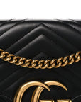 Calfskin Matelasse Medium GG Marmont Shoulder Bag Black