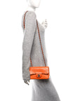 Alligator Mini Rectangular Flap Orange