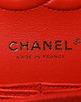 Caviar Quilted Medium Double Flap Red