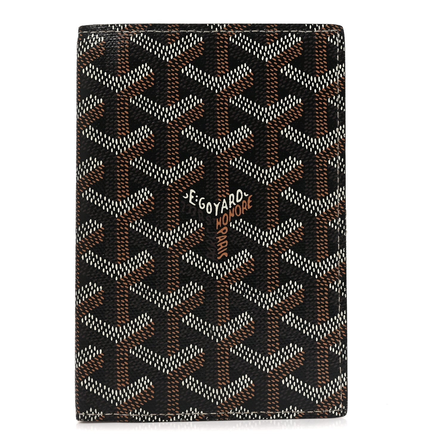 Goyardine Grenelle Passport Wallet Black Gold