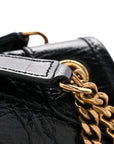 Crinkled Lambskin Matelasse Monogram Baby Niki Chain Satchel Black