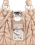 Metallic Nappa Matelasse Top Handle Satchel Cammeo