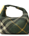 Canvas Knitted Check Mini Peg Duffle Bag Ivy
