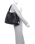 Grainy Calfskin House Check Medium Maidstone Black