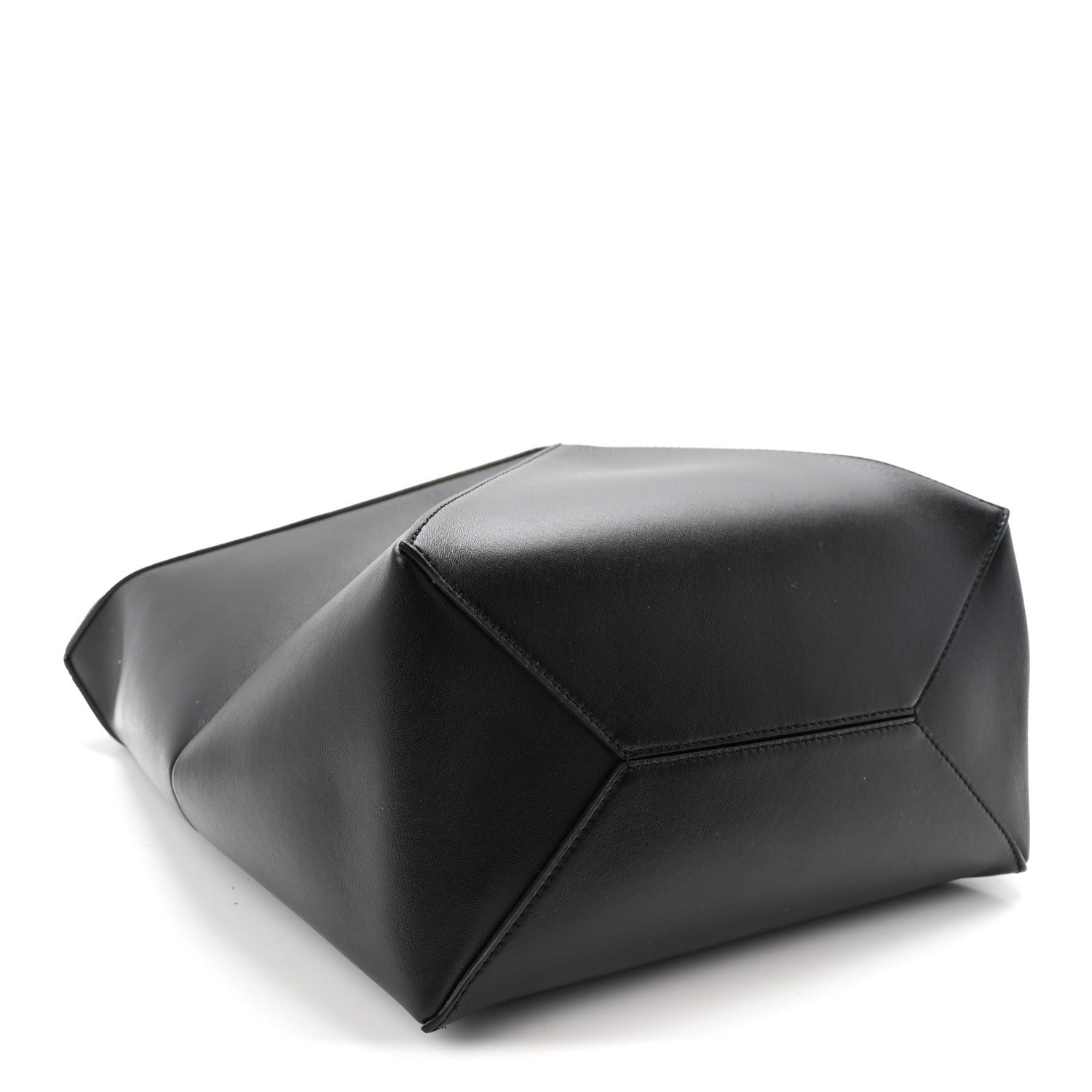 Shiny Calfskin Medium Puzzle Fold Tote Black