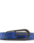 Metallic Nappa Intrecciato Belt 80 32 Blue