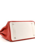 Taurillon Clemence Eclat Birkin 35 Sanguine White