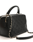 Lambskin Quilted Medium Trendy CC Bowling Bag Black