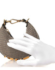 Wool Nappa Micro Houndstooth Nano FNDIgraphy Hobo Charm Beige Moro