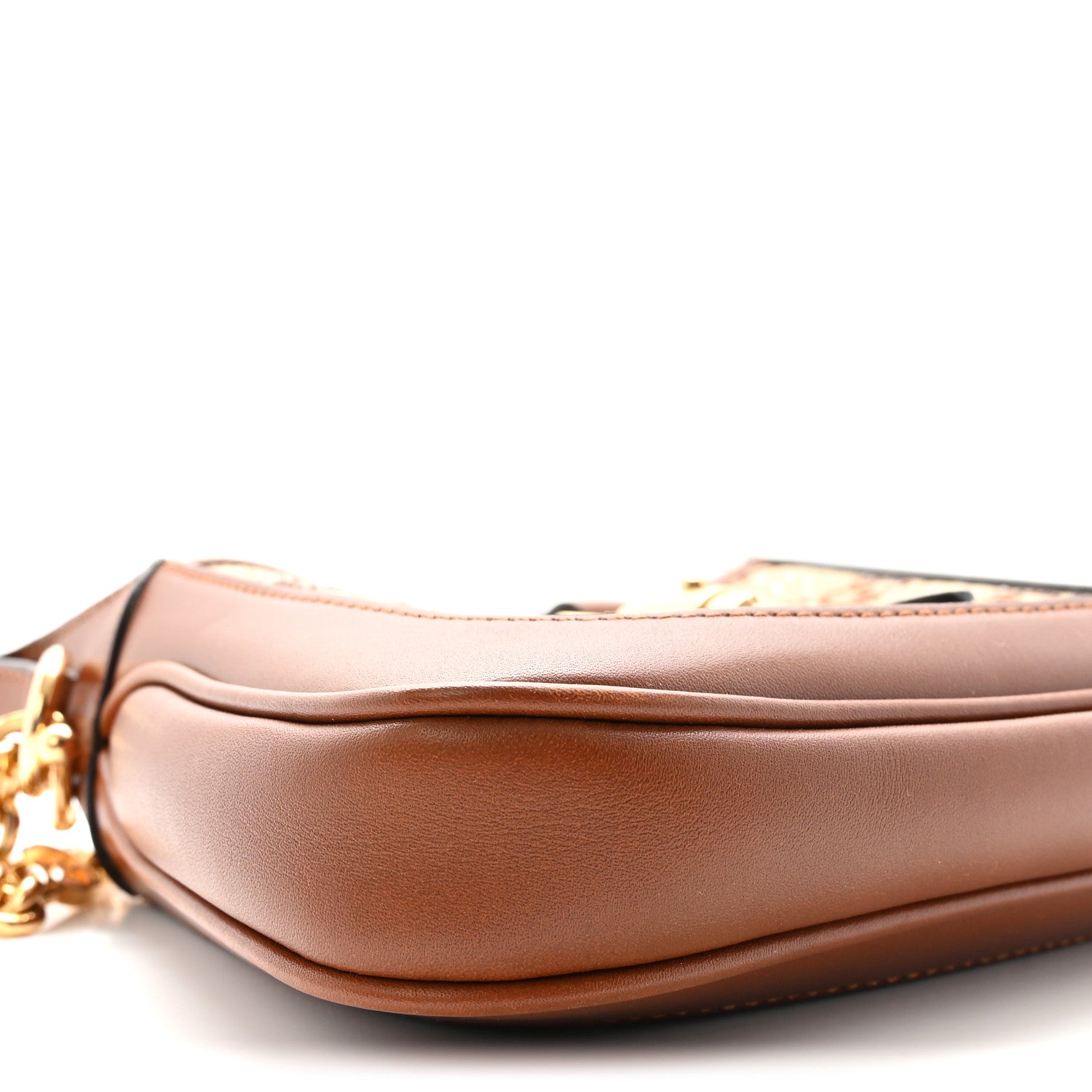 New Canvas Charisma Calfskin Crystal GG Monogram Mini Jackie 1961 Hobo Camel Ebony
