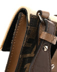 Fabric Jacquard Canvas Vitello Grace Pequin FF 1974 Baguette Belt Pouch Tobacco Moro Grezzo Sand