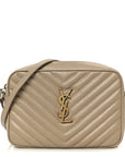 Calfskin Matelasse Monogram Lou Camera Bag Dark Beige