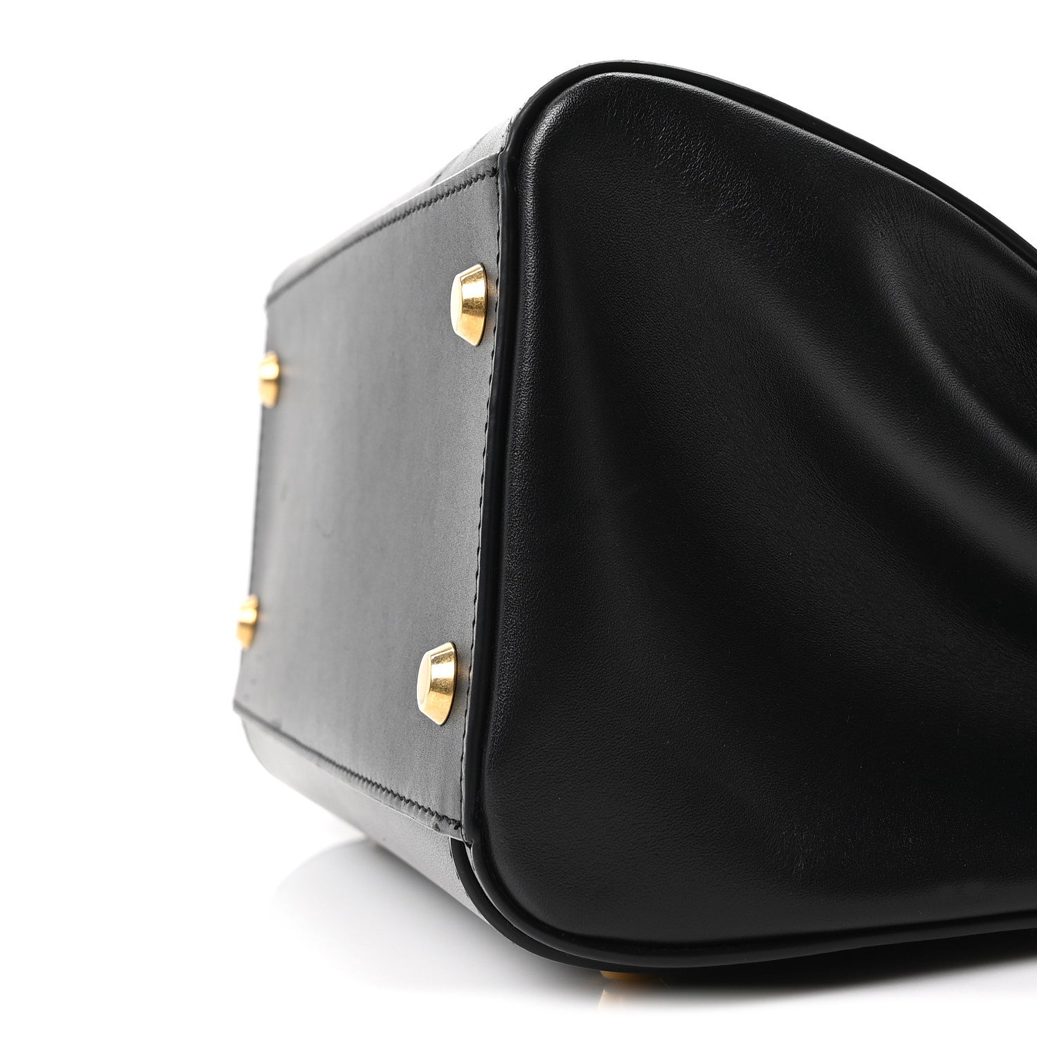 Shiny Box Calfskin Small Money Tote Black