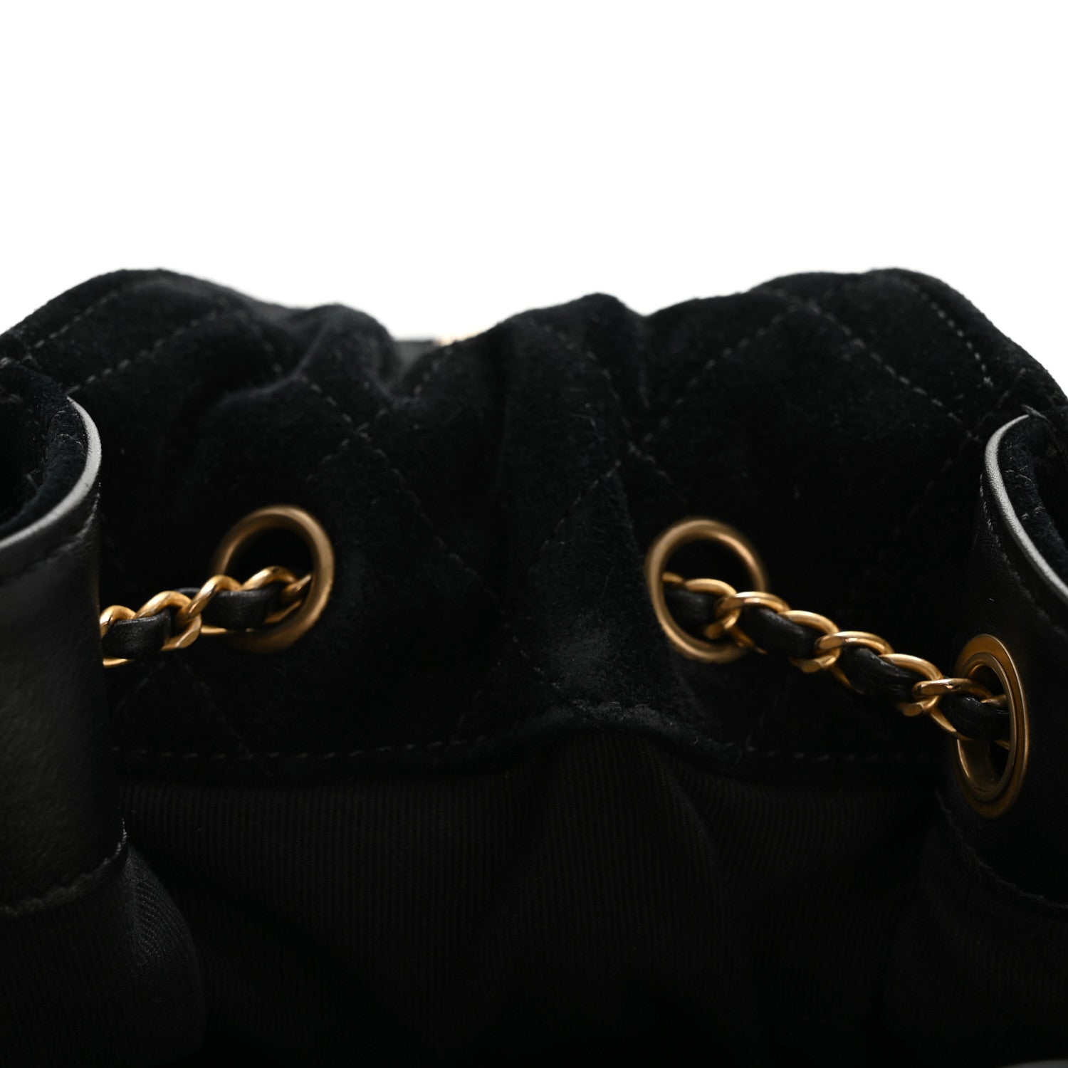 Suede Quilted Medium CHNL 25 Handbag Black
