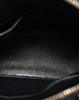 Signature Grained Calfskin Logo XXS Ville Top Handle Bag Black White