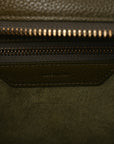 Drummed Calfskin Micro Luggage Dark Olive