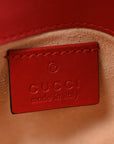 Calfskin Matelasse Super Mini GG Marmont Shoulder Bag Hibiscus Red