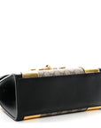 GG Supreme Monogram Small Osiride Top Handle Bag Black Gold