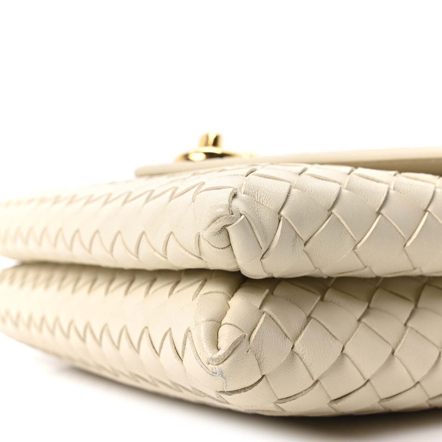 Nappa Intrecciato Knot Lock Top Handle Crossbody Bag Sea Salt