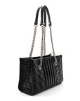 Calfskin Matelasse Aria Small GG Marmont Shoulder Tote Black