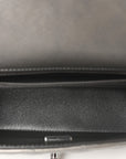 Metallic Lambskin Quilted Mini Rectangular Flap  Dark Grey