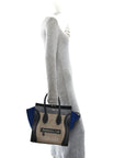 Elephant Calfskin Suede Mini Tri-Color Luggage Sand