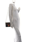Vitello Cruise F is FNDI Bi-Color FF 1974 Embossed Medium Envelope Wallet On Chain Black Maya