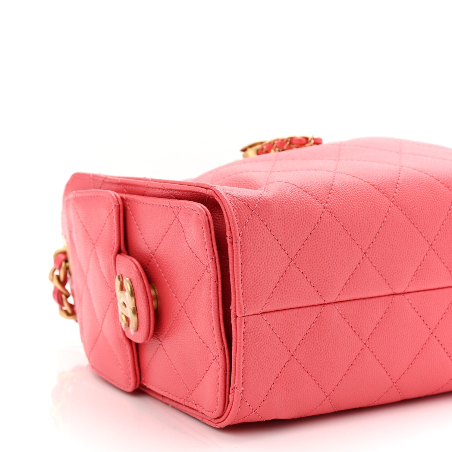 Caviar Quilted Mini CHNL 25 Handbag Coral