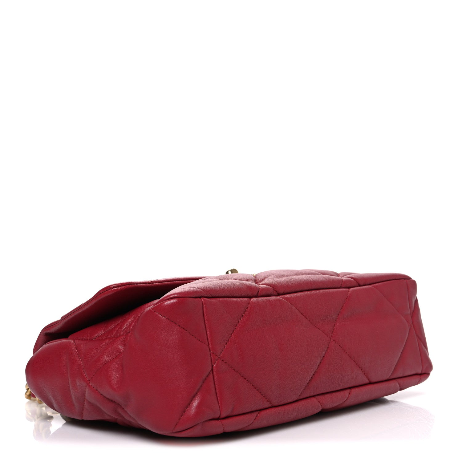 Lambskin Quilted Large CHNL 19 Flap Red