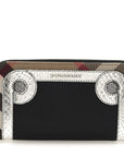 Grainy Calfskin House Check Snakeskin Elmore Zip Around Wallet