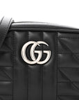 Calfskin Matelasse Aria GG Marmont Chain Shoulder Bag Black