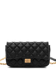 Aged Calfskin Quilted 2.55 Reissue Chain Waist Bag Black