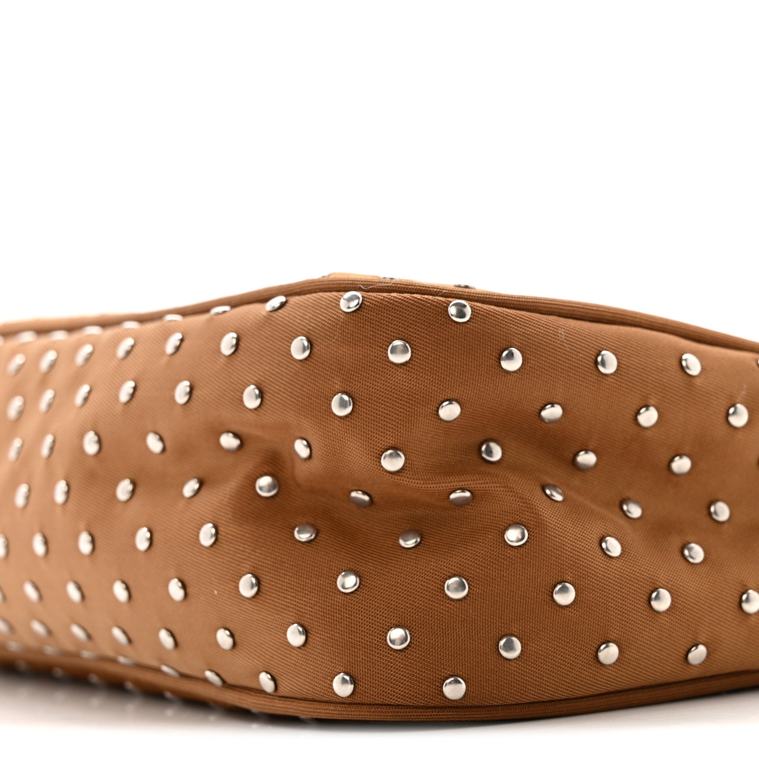 Tessuto Nylon Studded Mini Re-Edition Bag Brandy