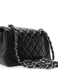 Lambskin Quilted Mini Rectangular Flap Black